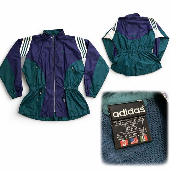adidas Jackets & Blazers - Adidas Vintage 1991 Women's Bomber Jacket  Size Large Rare Purple & Green